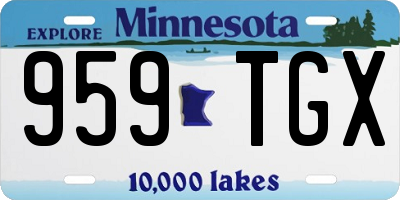 MN license plate 959TGX
