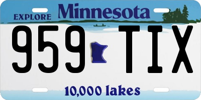 MN license plate 959TIX