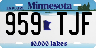 MN license plate 959TJF