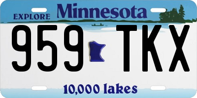 MN license plate 959TKX