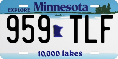 MN license plate 959TLF