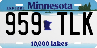 MN license plate 959TLK