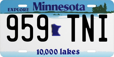MN license plate 959TNI