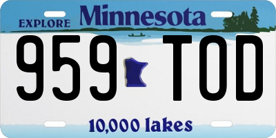 MN license plate 959TOD