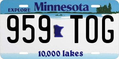 MN license plate 959TOG