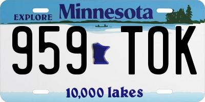 MN license plate 959TOK