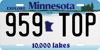 MN license plate 959TOP