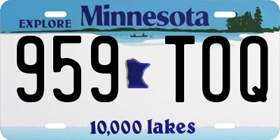 MN license plate 959TOQ