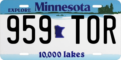 MN license plate 959TOR