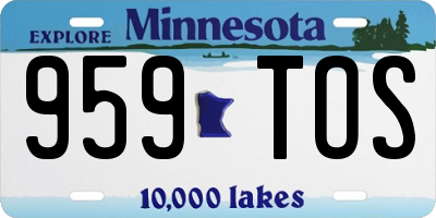 MN license plate 959TOS