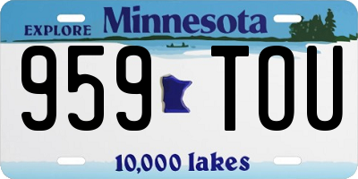 MN license plate 959TOU
