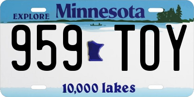 MN license plate 959TOY