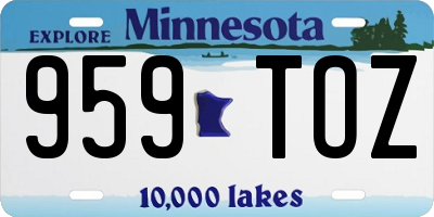 MN license plate 959TOZ