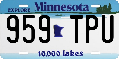 MN license plate 959TPU