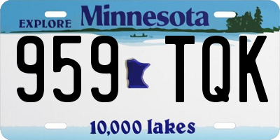MN license plate 959TQK