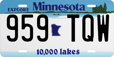MN license plate 959TQW