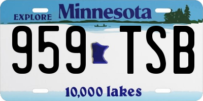 MN license plate 959TSB