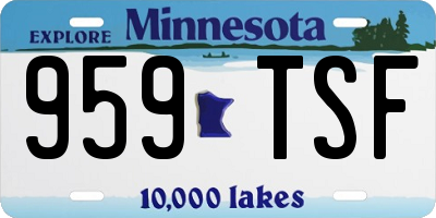 MN license plate 959TSF