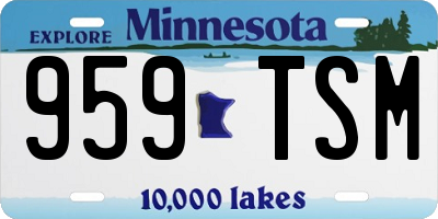 MN license plate 959TSM
