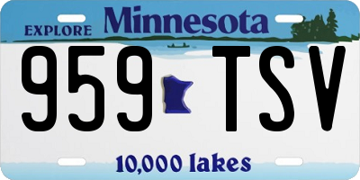 MN license plate 959TSV