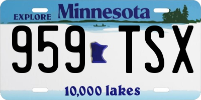 MN license plate 959TSX
