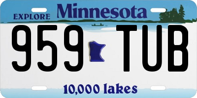 MN license plate 959TUB