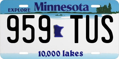 MN license plate 959TUS
