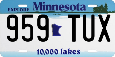 MN license plate 959TUX