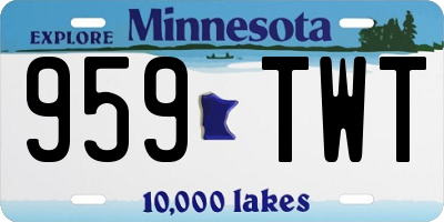 MN license plate 959TWT