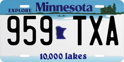 MN license plate 959TXA