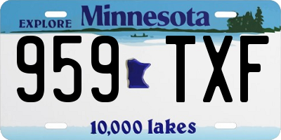 MN license plate 959TXF