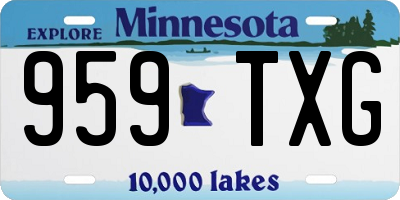 MN license plate 959TXG