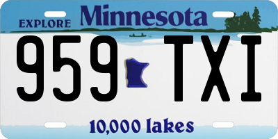 MN license plate 959TXI