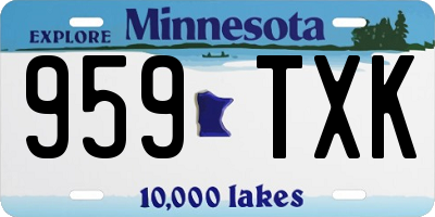 MN license plate 959TXK