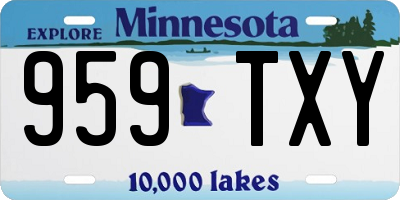 MN license plate 959TXY