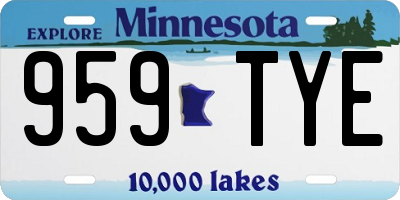 MN license plate 959TYE
