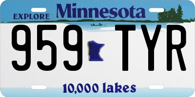 MN license plate 959TYR
