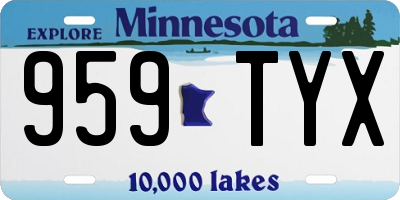 MN license plate 959TYX