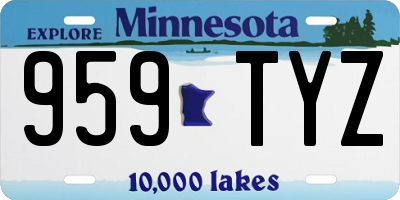 MN license plate 959TYZ