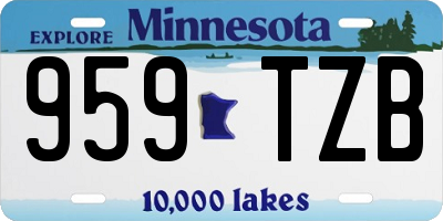MN license plate 959TZB