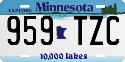 MN license plate 959TZC