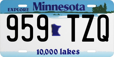 MN license plate 959TZQ