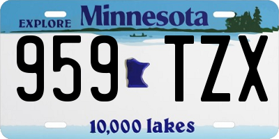 MN license plate 959TZX