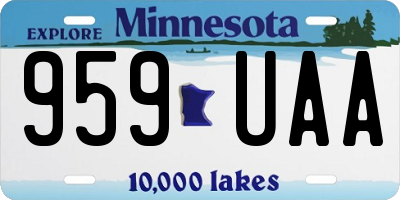 MN license plate 959UAA