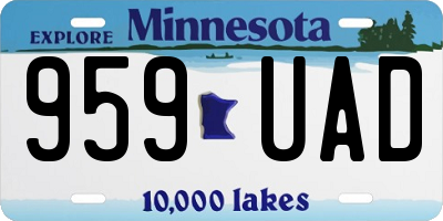 MN license plate 959UAD
