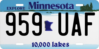 MN license plate 959UAF