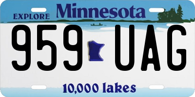 MN license plate 959UAG