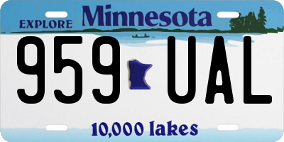 MN license plate 959UAL