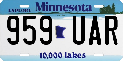 MN license plate 959UAR