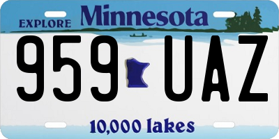 MN license plate 959UAZ